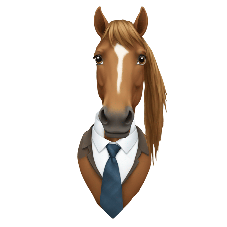 genmoji: A horse wearing a tie