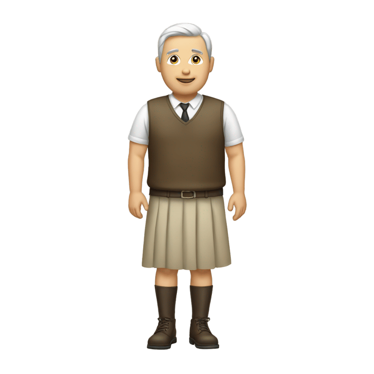 genmoji: white man wearing skirt