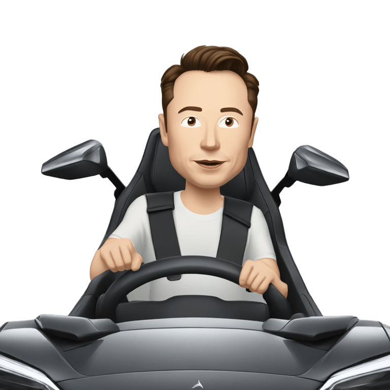 genmoji: Elon Musk Driving Tesla