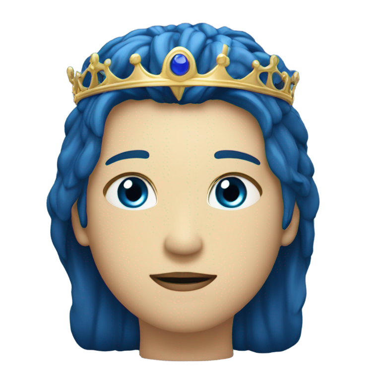 genmoji: Cœur bleu nuit avec couronne posé au-dessus sans rien autour