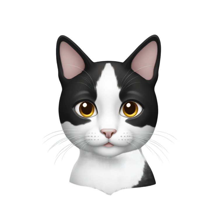 genmoji: black and white cat