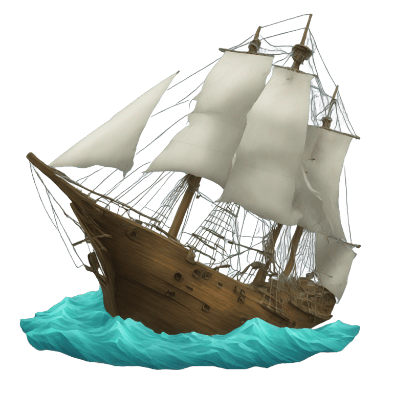 genmoji: sail ship wreck