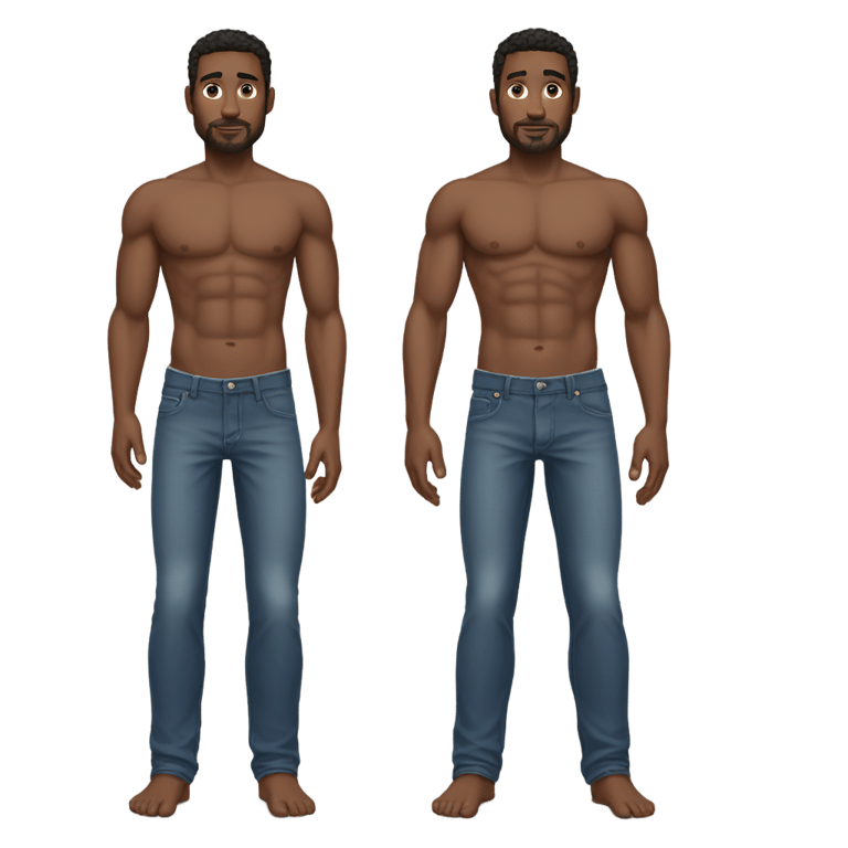 genmoji: man shirtless jeans