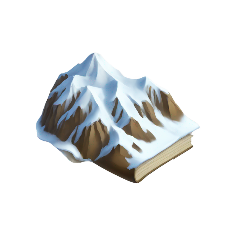 genmoji: Montagne neige avec une encyclopédie