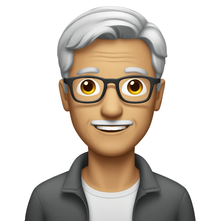 genmoji: older man with grey short hair and glasses