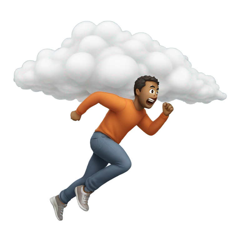 genmoji: Man running from fart cloud