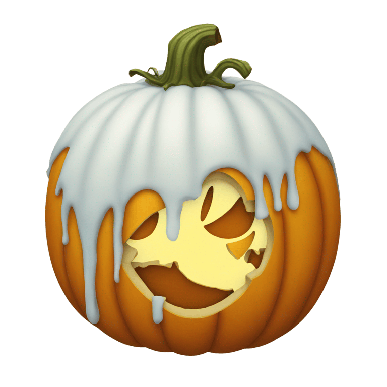 genmoji: Pumpkin in the snowman stomach