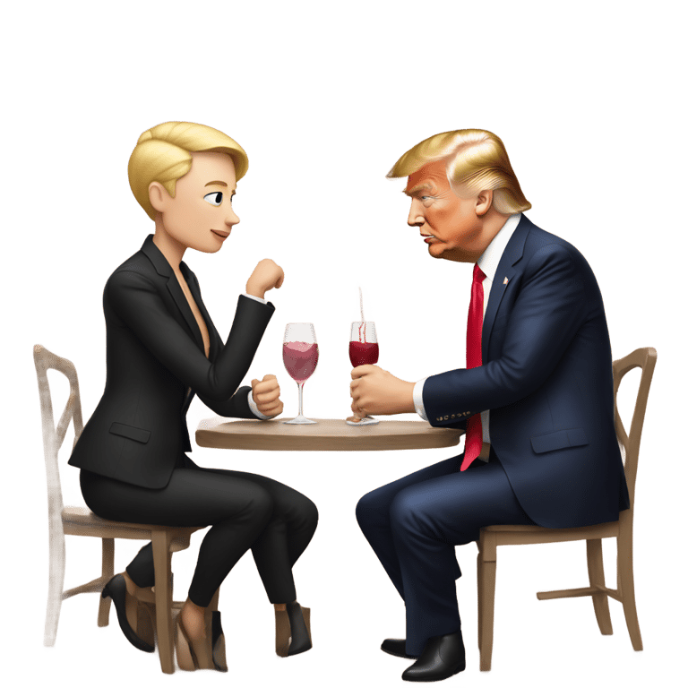 絵文字：Elon Musk and Donald Trump on a date