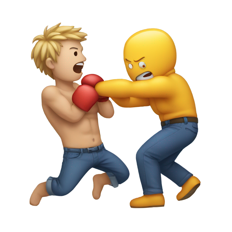 genmoji : Quelqu'un recevant un coup de poing dans le ventre