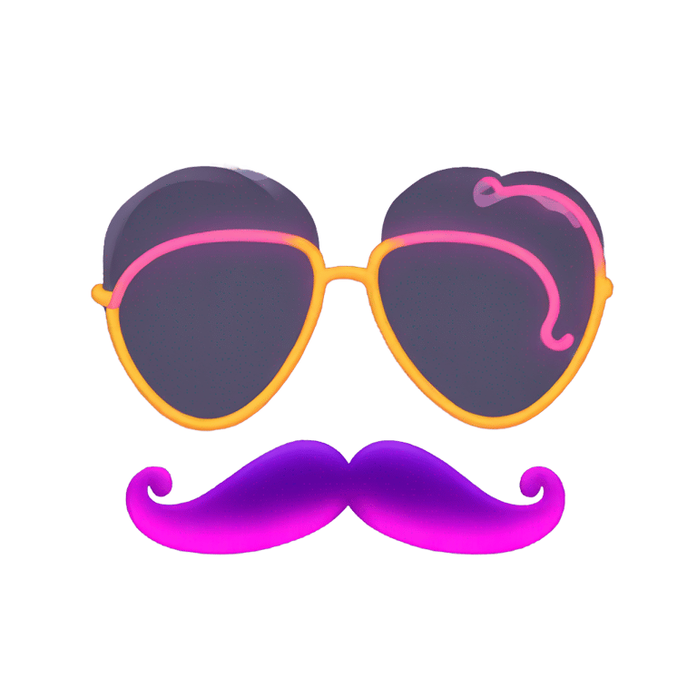 genmoji: neon mustache