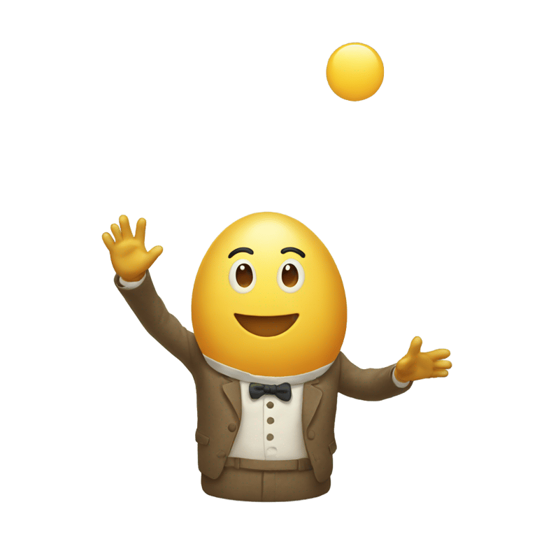 genmoji: little egg man waves