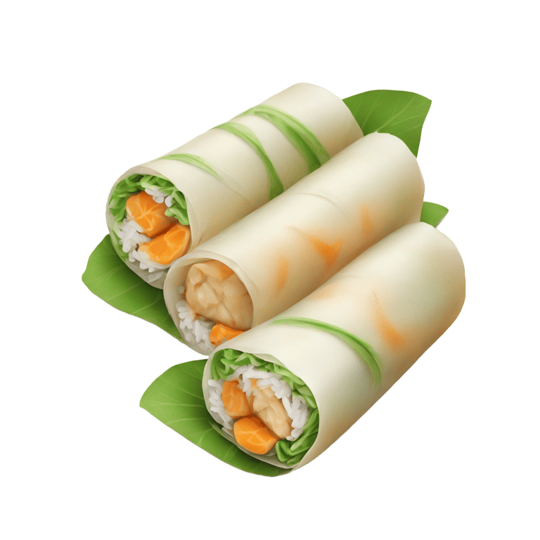 genmoji: Two cute Vietnamese rice paper rolls