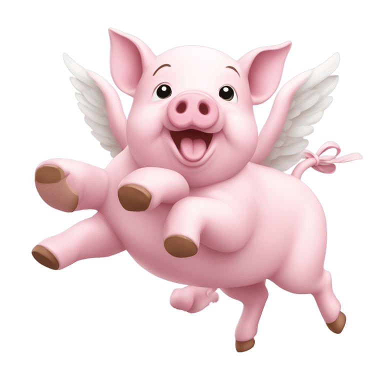 genmoji: Flying pig blue