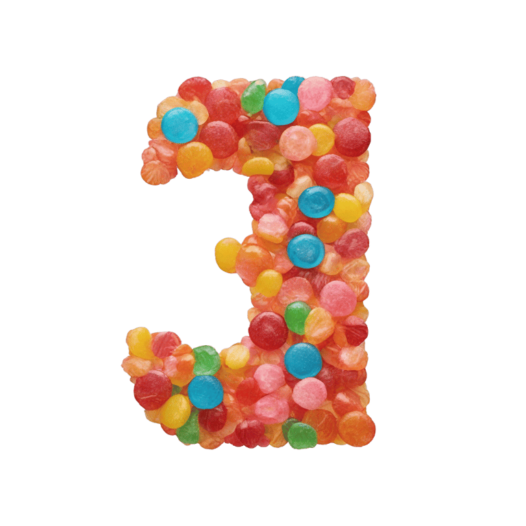 genmoji: Letter l made out of lollipops