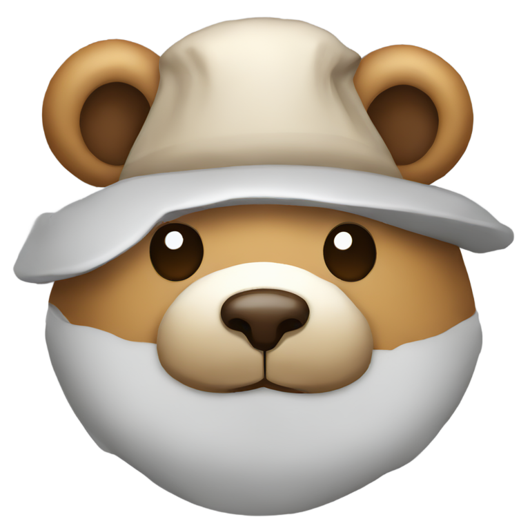 genmoji : Un ours en peluche avec un chapeau de chef