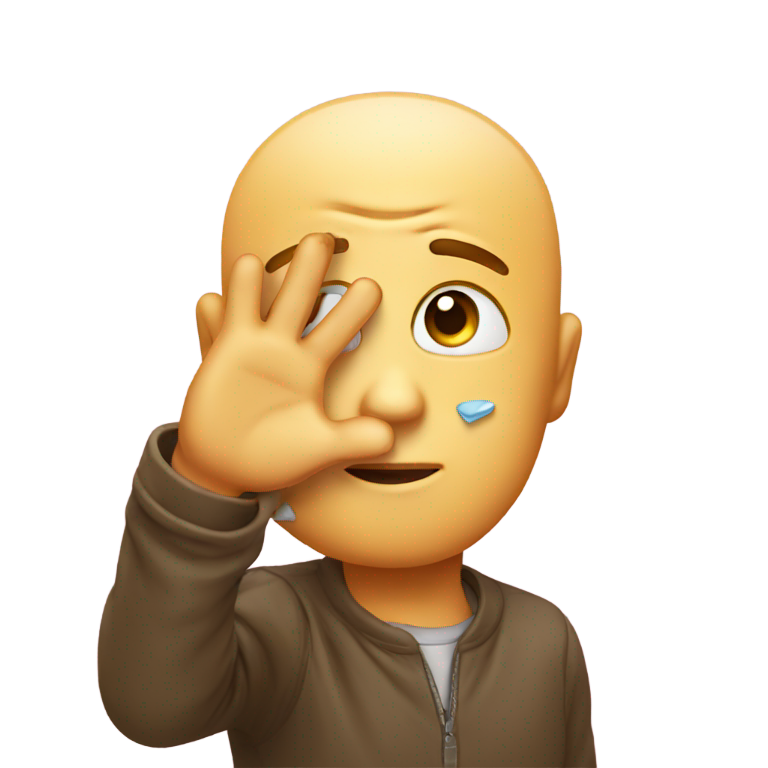 genmoji : Émoji saluant de la main avec des larmes aux yeux