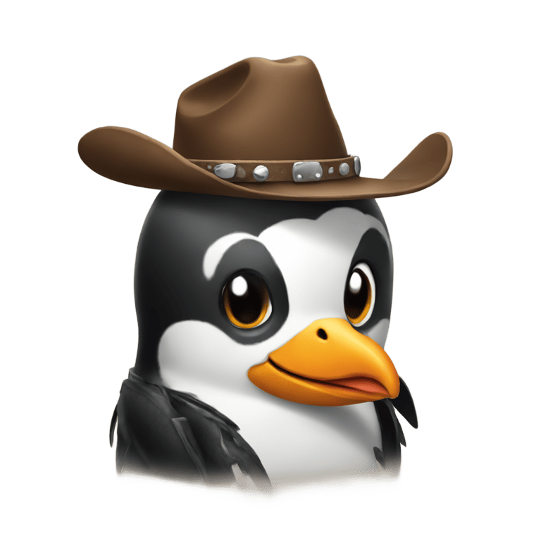 genmoji: A cowboy penguin