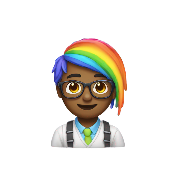 genmoji : nerd combined with rainbow