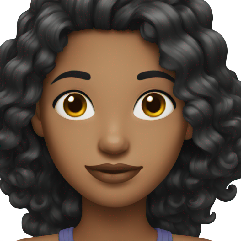 genmoji: Beautiful black hair woman