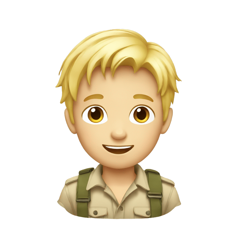 genmoji: Blond boy doing safari