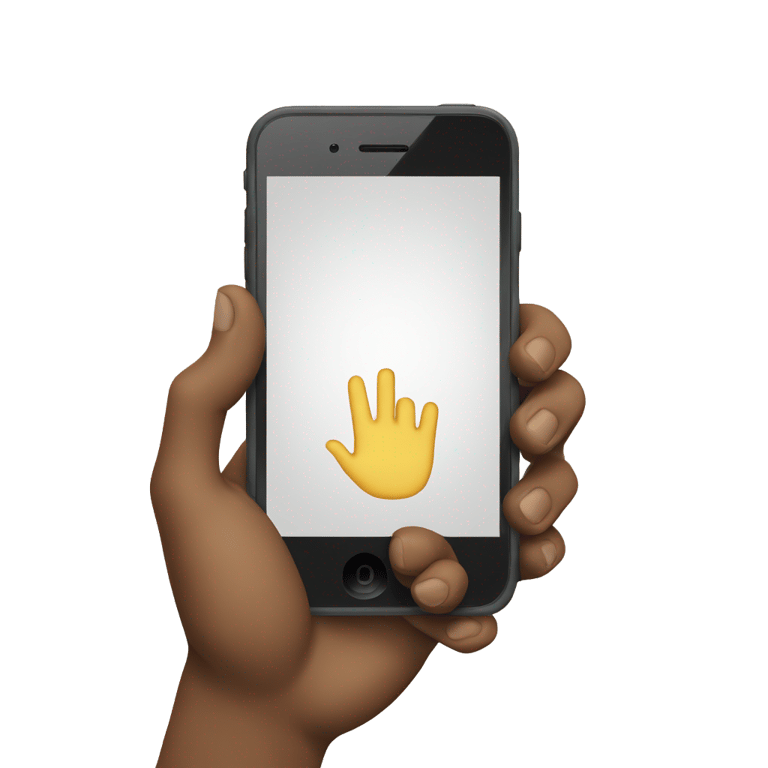 genmoji: One white hand having an Iphone into