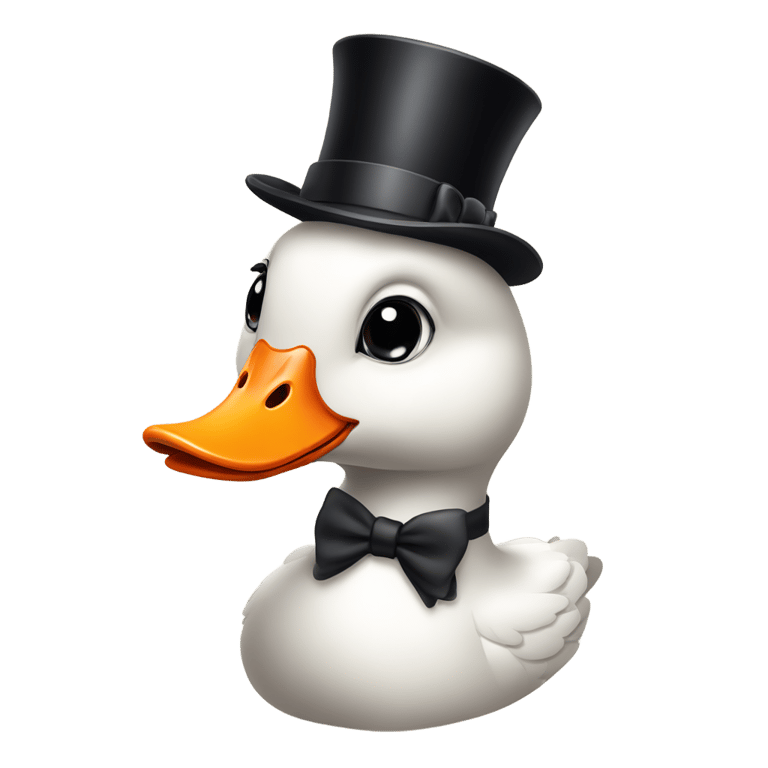 genmoji: A cute goose with a top hat