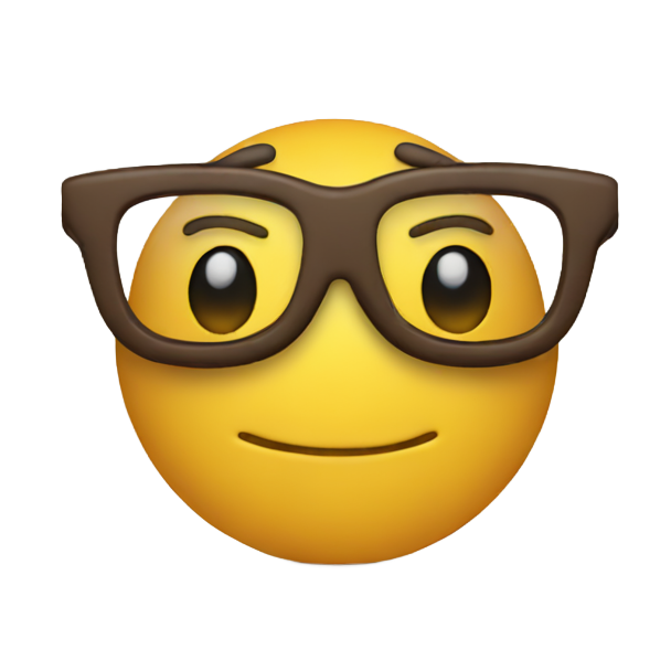 genmoji: nerd emoji pointing