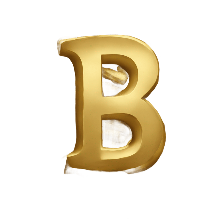 genmoji: bold golden letter 'B' 512x512