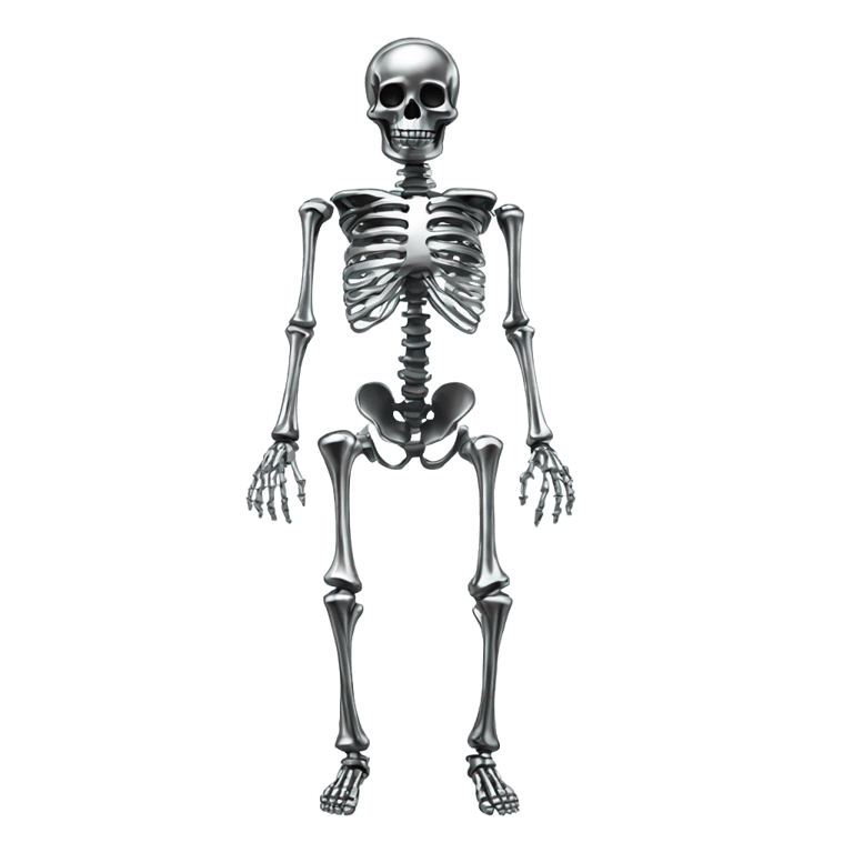 genmoji: Skeleton made out of chrome