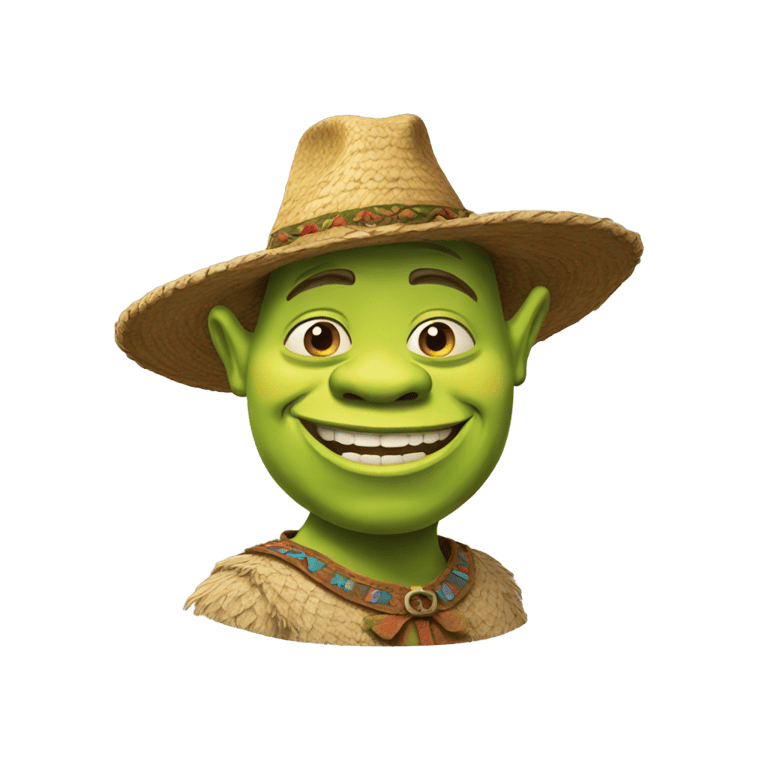 genmoji: Shrek in a sombrero