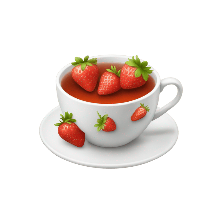 genmoji : Tea with strawberries.