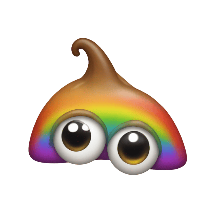 genmoji: Rainbow poop with eye and lip