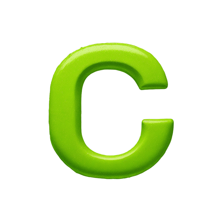 genmoji: Letter c made out of chartreuse paint