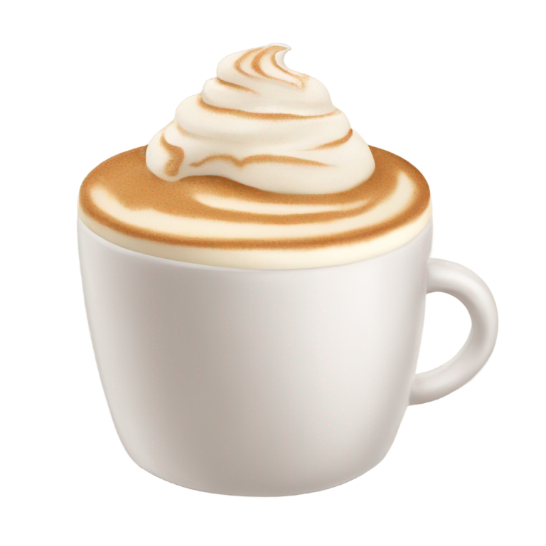 genmoji: A cappuccino latte dressed up in ballerina clothing
