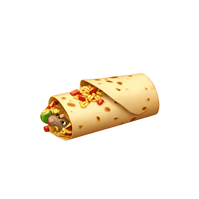 genmoji: mouse-trap with a burrito