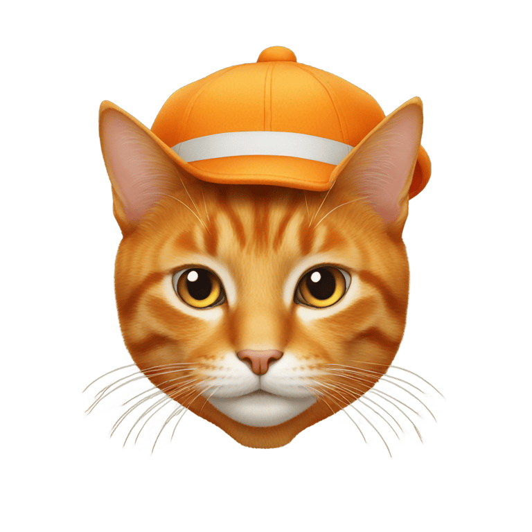 genmoji: ginger cat with orange hat