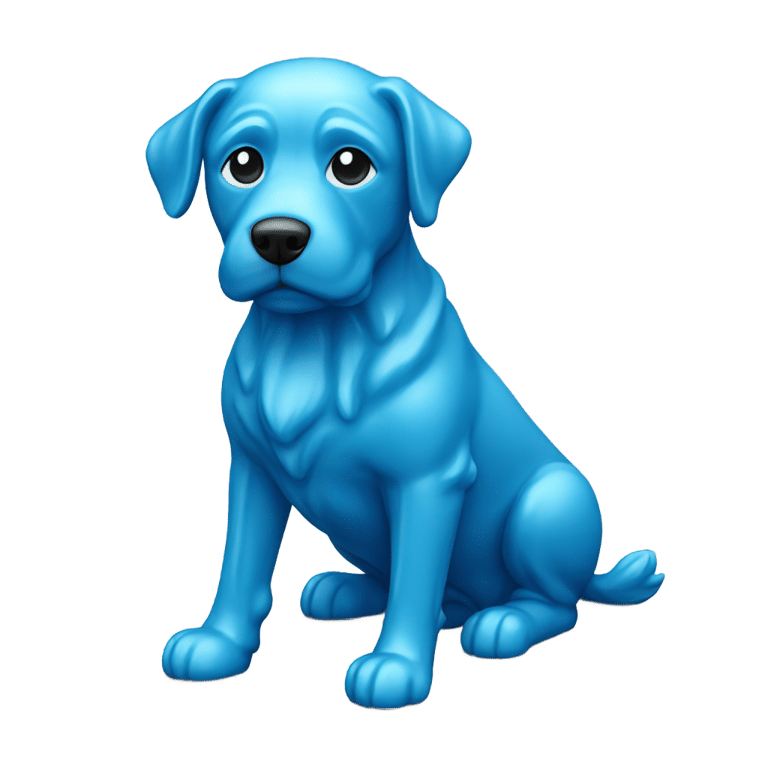 genmoji : Blue glass dog statue