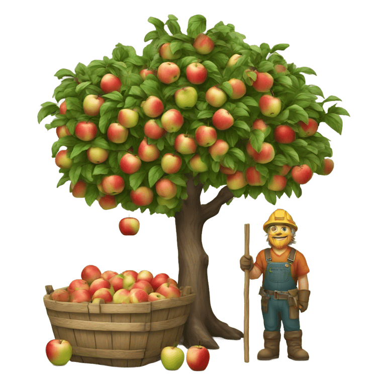 genmoji: dwarf honeycrisp apple tree harvest