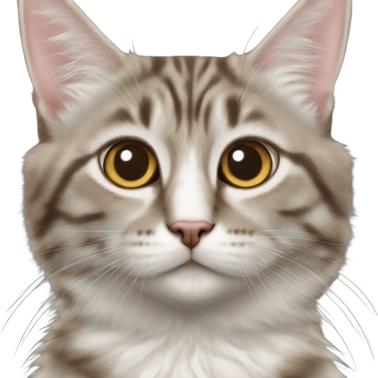 genmoji: Brown and gray tabby turkish angora