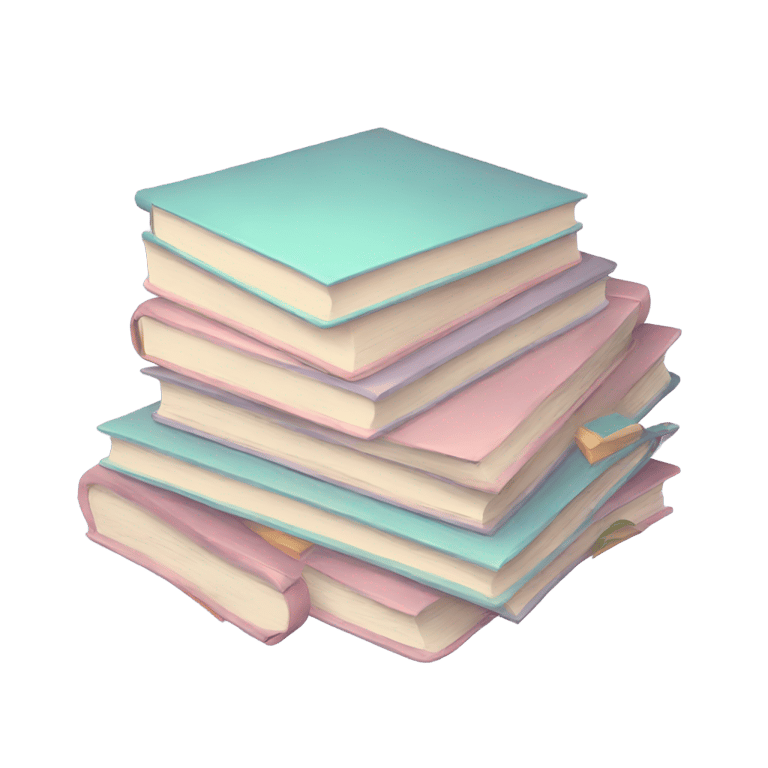 genmoji : A pile of books in pastel colors