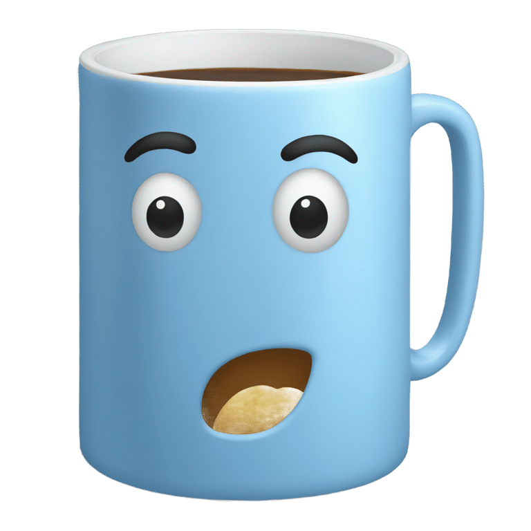 genmoji: Large blue coffee mug