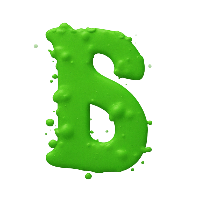 genmoji: Letter s made out of spring green paint