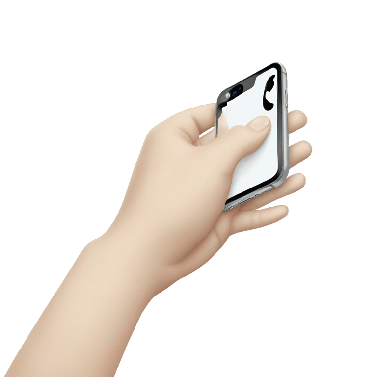 絵文字：One white hand having an Iphone into