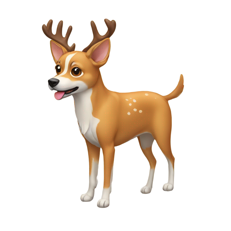 genmoji : Chien avec un cerf