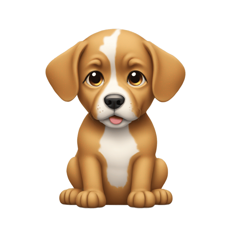 genmoji: A dog sitting looking at a phone