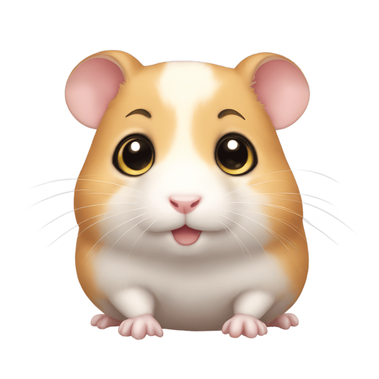 genmoji: A small hamster with big cute eyes