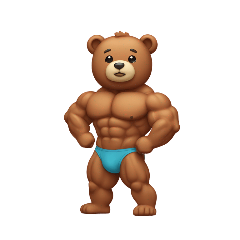 絵文字：Body builder teddy bear