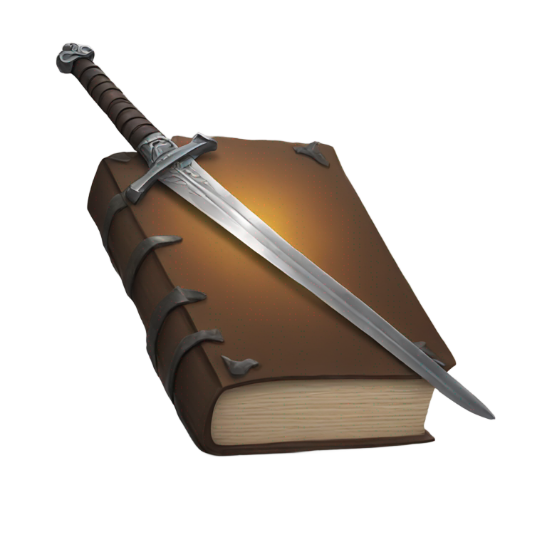 genmoji: Book with a sword