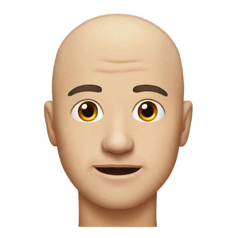 genmoji: bald man with nose cut off