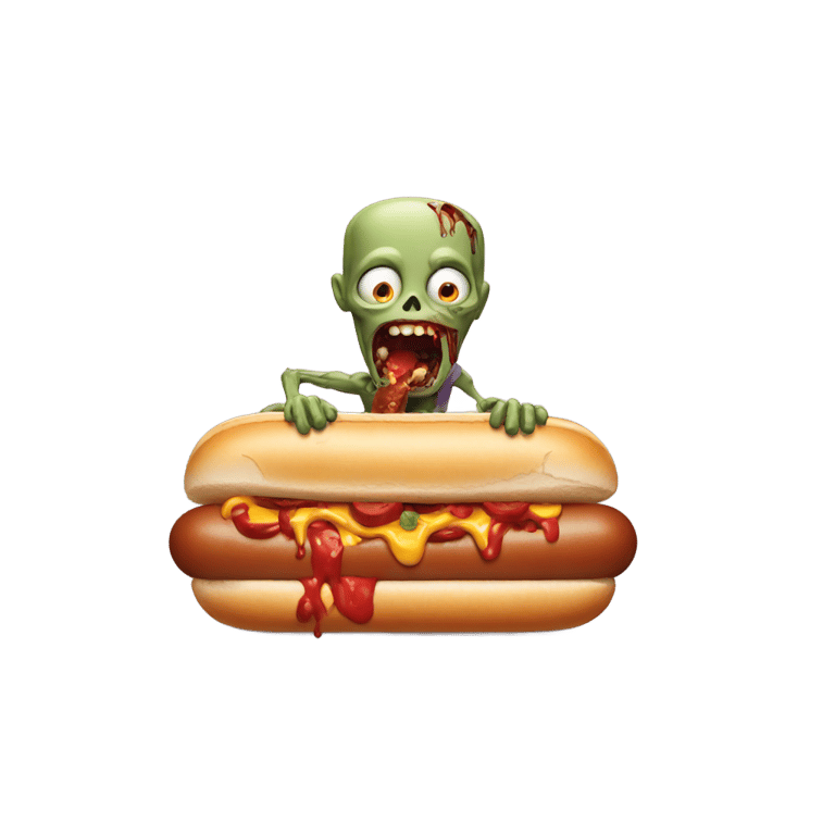 genmoji : Zombie mangeant un hot-dog